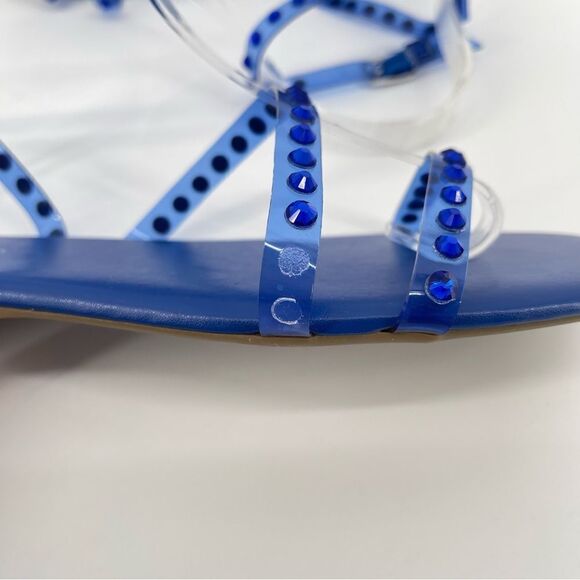 Marc Fisher Fonoo Women’s Blue Rhinestone Embellished Strappy Sandals Size 8 - Picture 11 of 17